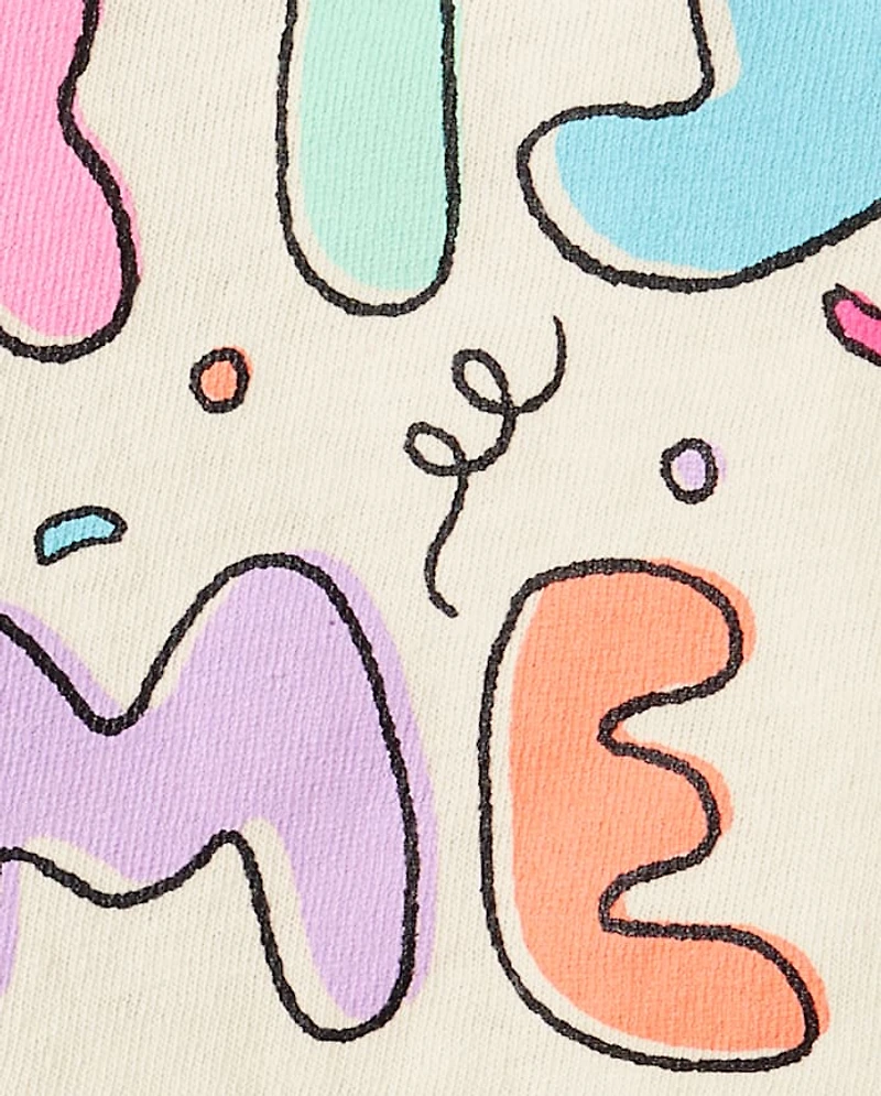 Baby And Toddler Girls Party Time Birthday Graphic Tee