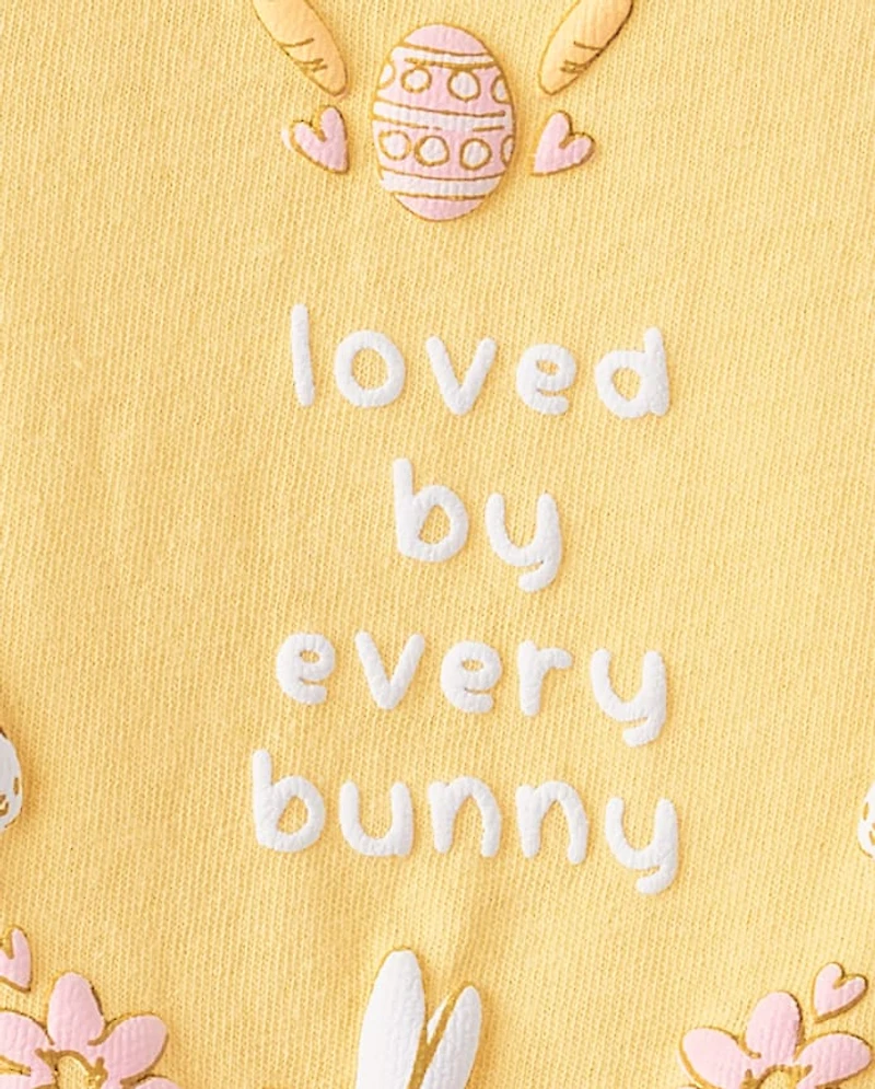 Baby And Toddler Girls Easter Loved By Every Bunny Graphic Tee