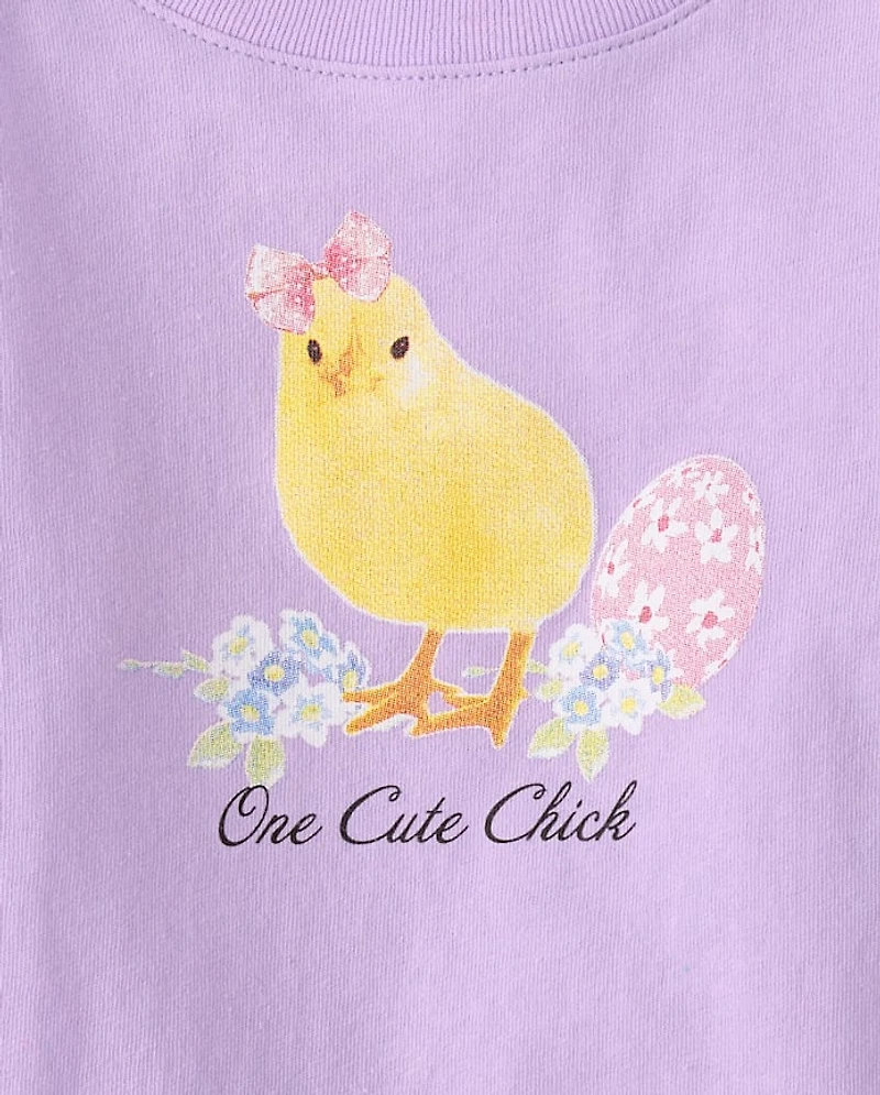 Baby And Toddler Girls Easter One Cute Chick Graphic Tee