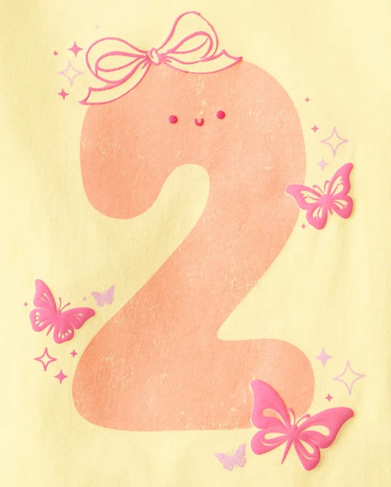 Baby And Toddler Girls Birthday Graphic Tee