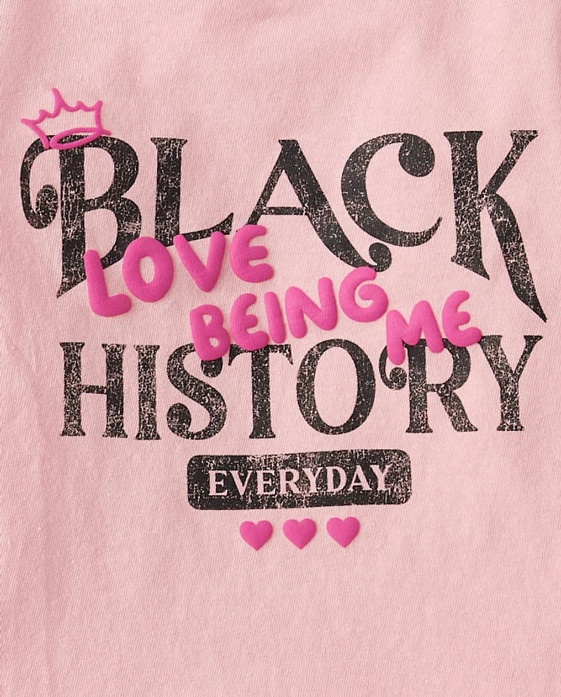 Baby And Toddler Girls Back History Graphic Tee