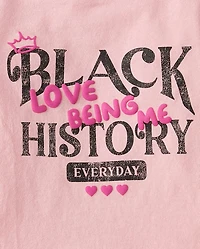 Baby And Toddler Girls Back History Graphic Tee