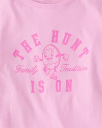 Womens Matching Family Easter The Hunt Is On Graphic Tee