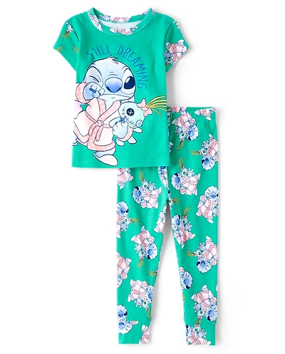 Pyjamas en coton ajustés Stitch™ pour bébés et petites filles