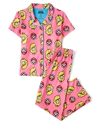 Girls Super Mario™ Princess Peach Button Front Pajamas