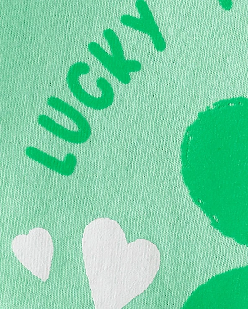 Baby And Toddler Girls St. Patrick's Day Cute Clover Graphic Tee