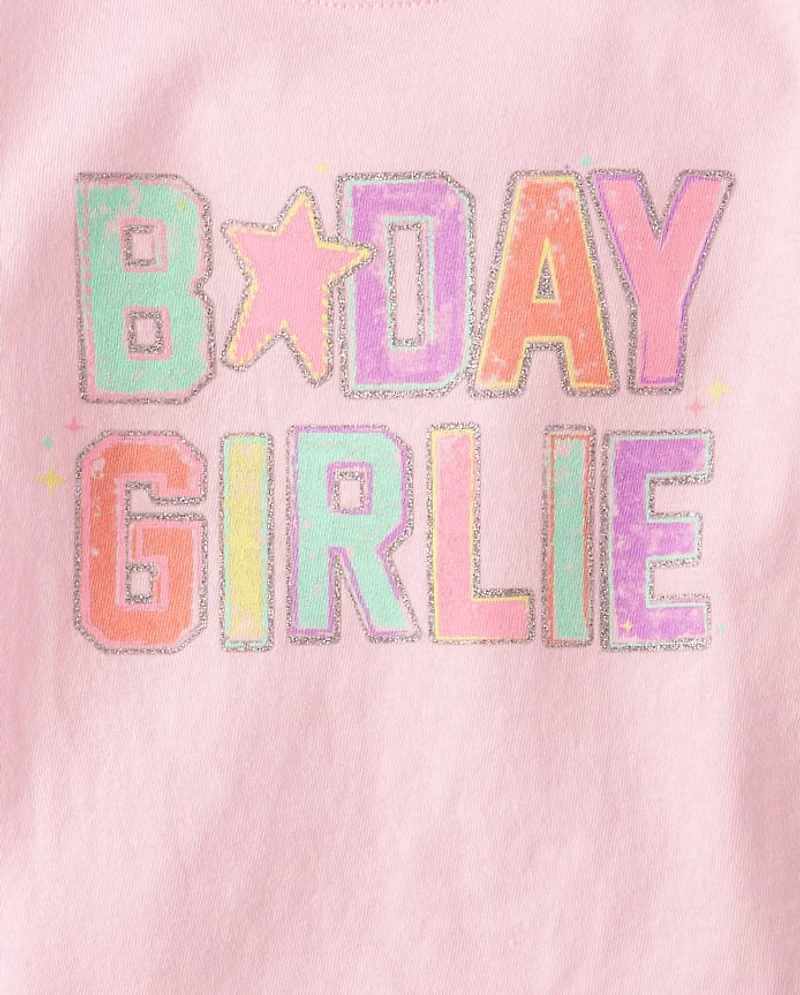 Baby And Toddler Girls B-Day Girlie Graphic Tee
