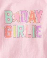 Baby And Toddler Girls B-Day Girlie Graphic Tee