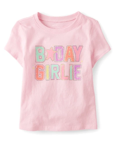 Baby And Toddler Girls B-Day Girlie Graphic Tee