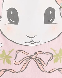 Baby And Toddler Girls Easter Bunny Floral  Graphic Tee