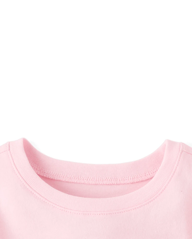 Baby And Toddler Girls Easter Bunny Floral  Graphic Tee