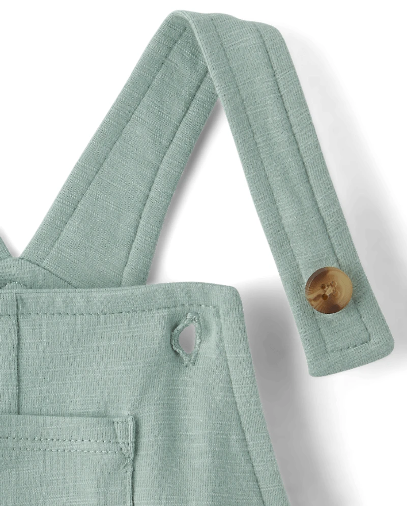 Baby Boys Marled Overalls 2-Piece Outfit Set