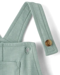 Baby Boys Marled Overalls 2-Piece Outfit Set