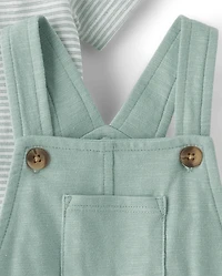 Baby Boys Marled Overalls 2-Piece Outfit Set