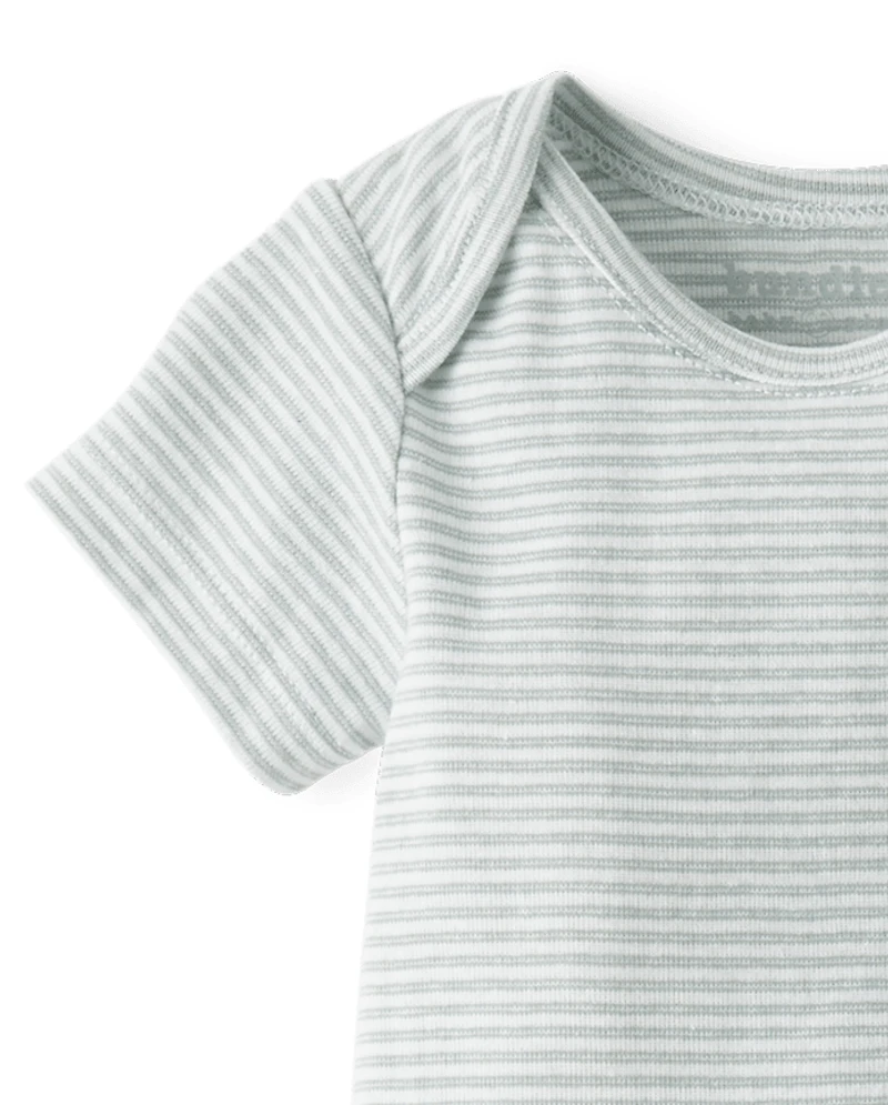 Baby Boys Marled Overalls 2-Piece Outfit Set