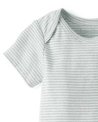 Baby Boys Marled Overalls 2-Piece Outfit Set