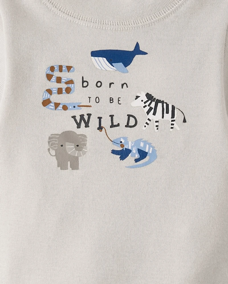 Baby Boys Animal Bodysuit 5-Pack