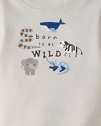 Baby Boys Animal Bodysuit 5-Pack