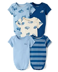 Baby Boys Construction Vehicle Bodysuit 5-Pack
