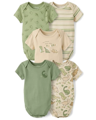 Baby Boys Dino Bodysuit 5-Pack