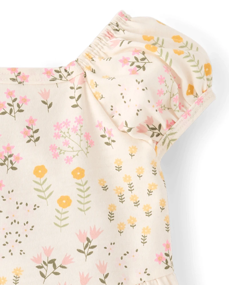 barboteuse fleurie pour bébé fille