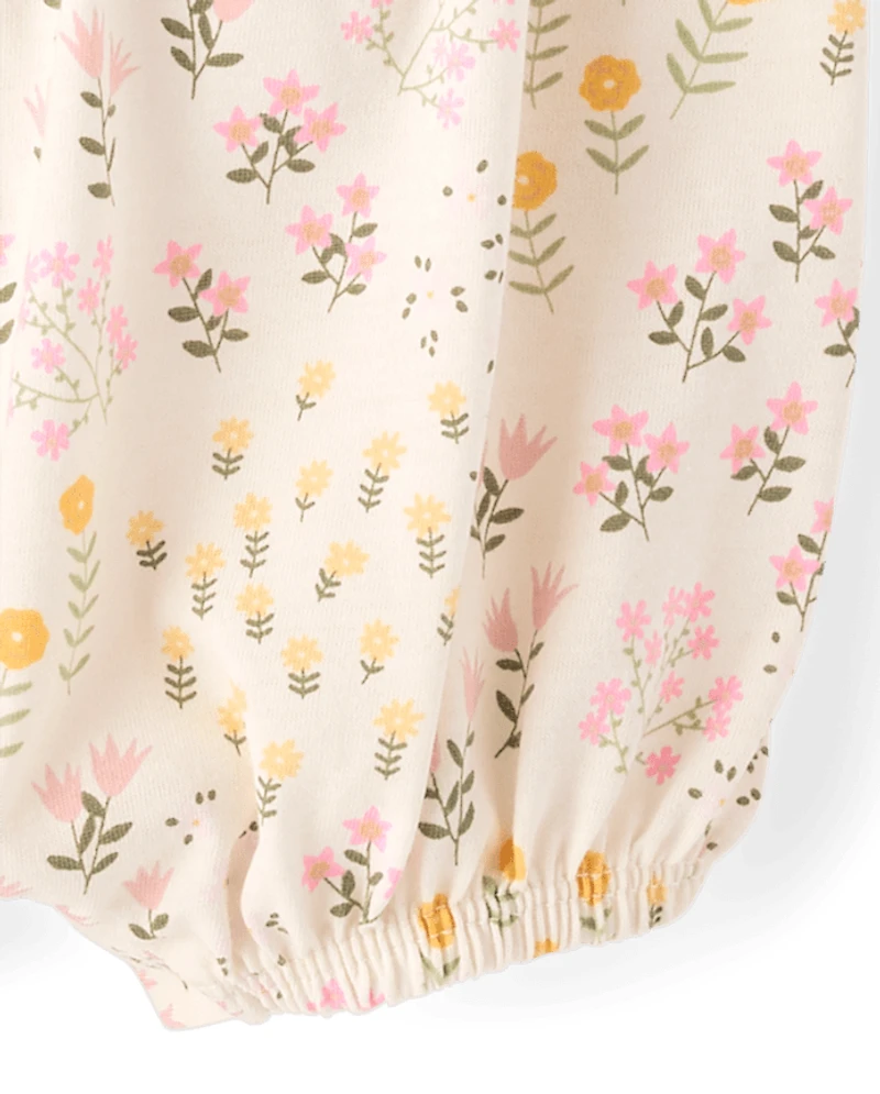 barboteuse fleurie pour bébé fille