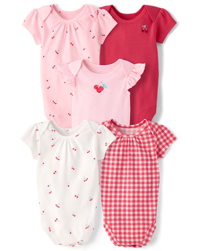 Baby Girls Cherry Bodysuit 5-Pack