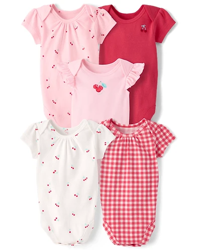 Baby Girls Cherry Bodysuit 5-Pack