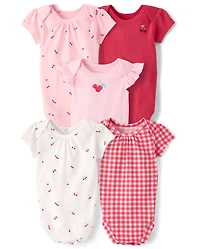 Baby Girls Cherry Bodysuit 5-Pack