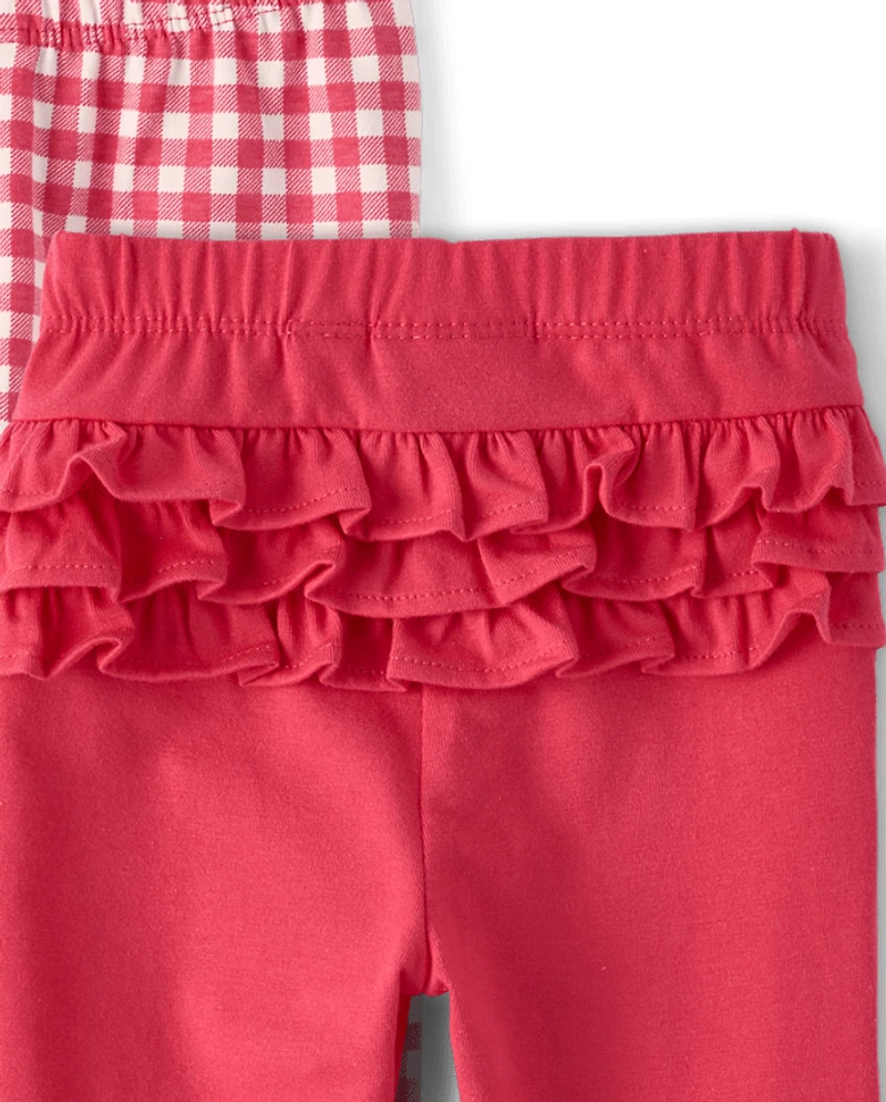 Baby Girls Gingham Ruffle Leggings 2-Pack