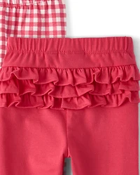Baby Girls Gingham Ruffle Leggings 2-Pack