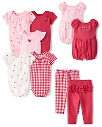 Baby Girls Gingham Ruffle Leggings 2-Pack