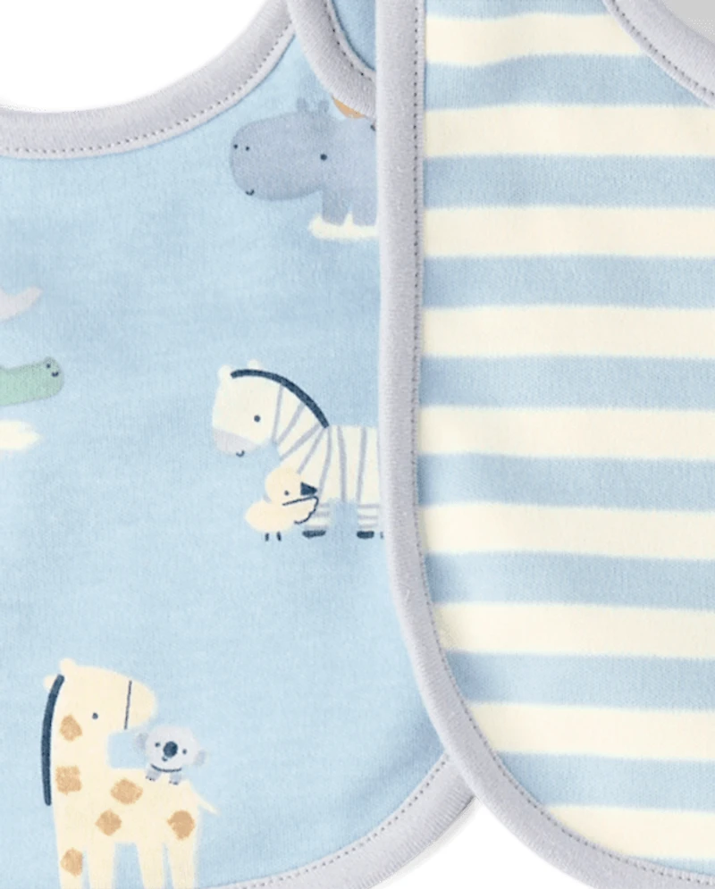 Baby Boys Animal Bib And Burp Cloth 6-Piece Set