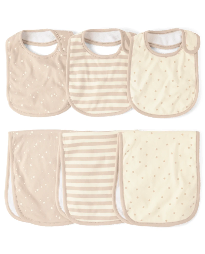 Baby Star Bib And Burp Cloth 6-Piece Set