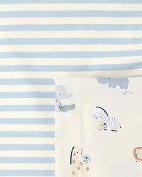 Baby Boys Animal Swaddle Blanket 2-Pack