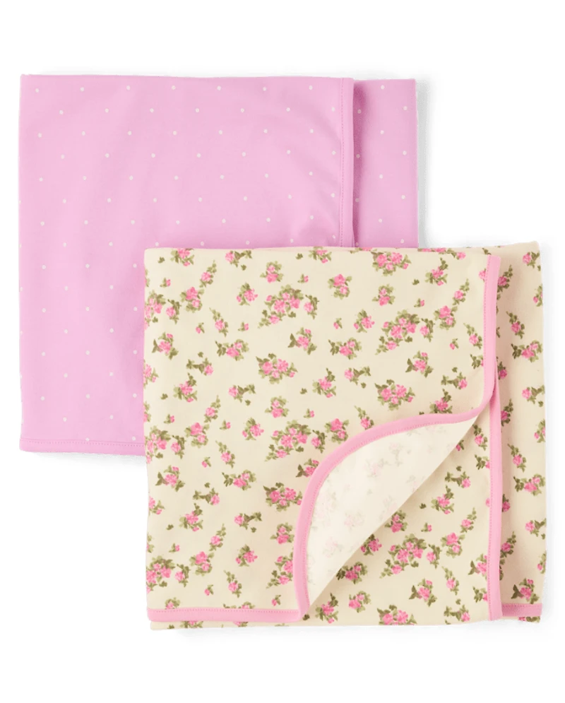 Baby Girls Floral Swaddle Blanket 2-Pack