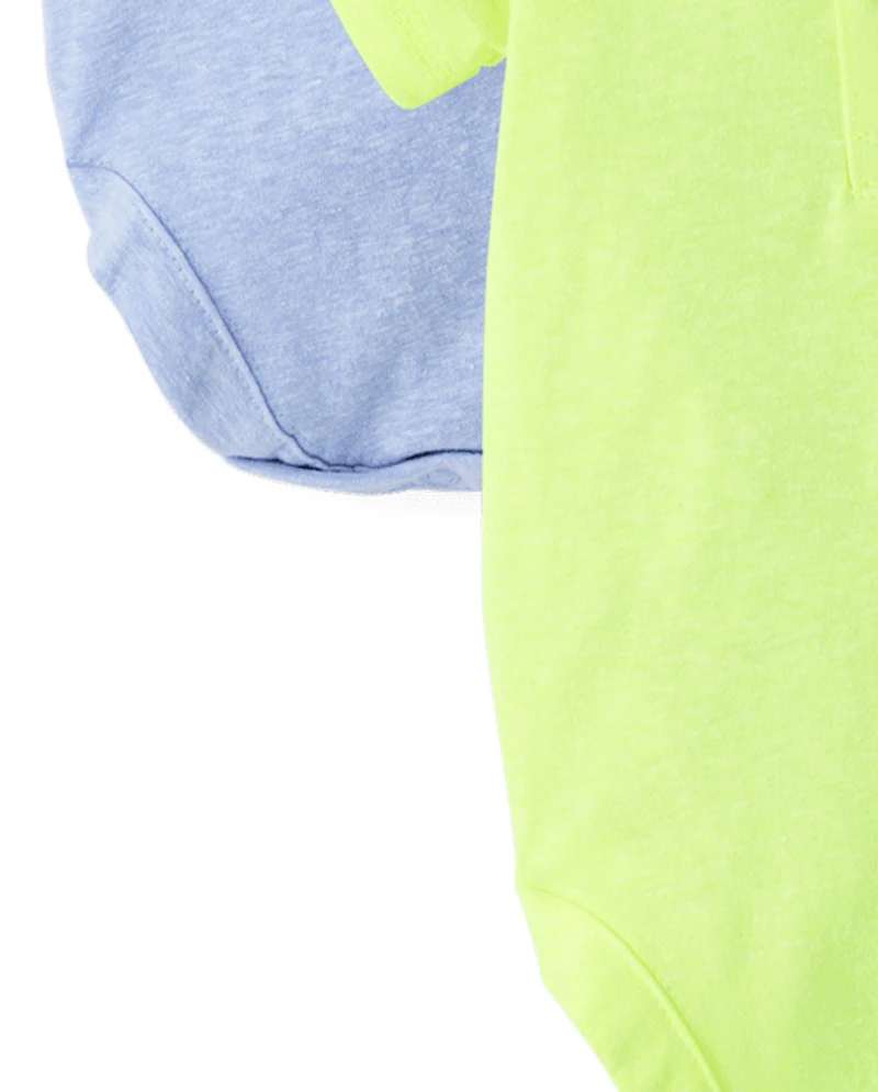 Baby Boys Marled Henley Bodysuit 3-Pack