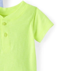 Baby Boys Marled Henley Bodysuit 3-Pack