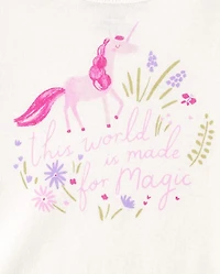 Baby Girls Unicorn Bodysuit 5-Pack