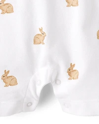 barboteuse polo lapin pour bébé garçon