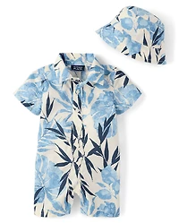 Baby Boys Tropical Romper 2-Piece Outfit Set