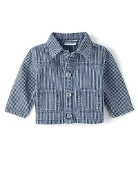 Baby Boys Railroad Striped Denim Jacket