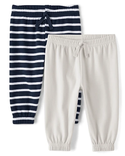 Baby Boys Striped Jogger Pants 2-Pack