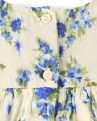 Baby Girls Mommy And Me Floral Bow Smocked Dress