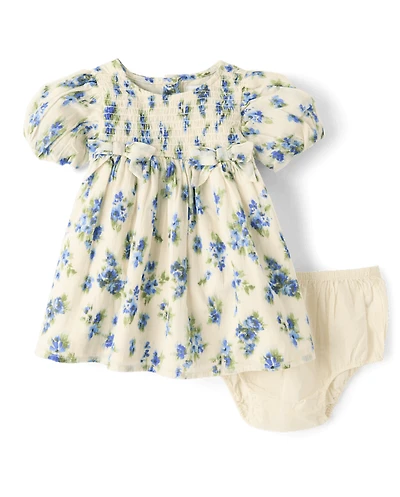 Baby Girls Mommy And Me Floral Bow Smocked Dress