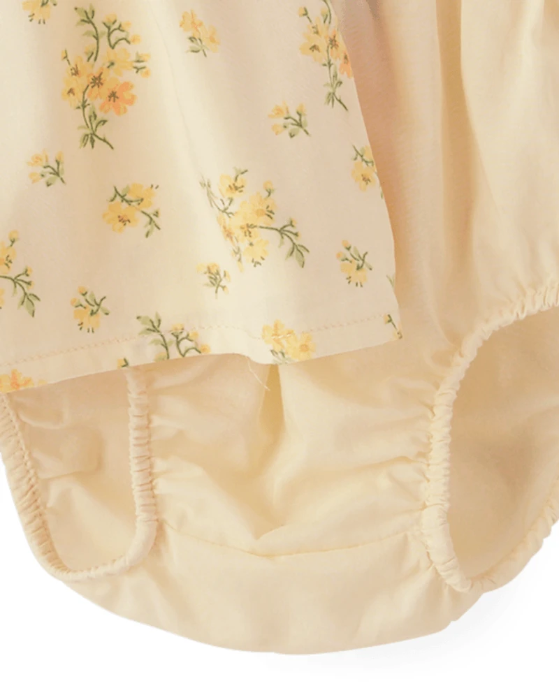 Baby Girls Floral Smocked Flutter Dress