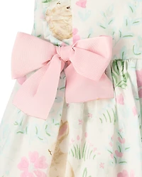 Baby Girls Bunny Bow Flutter Dress