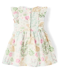 Baby Girls Bunny Bow Flutter Dress
