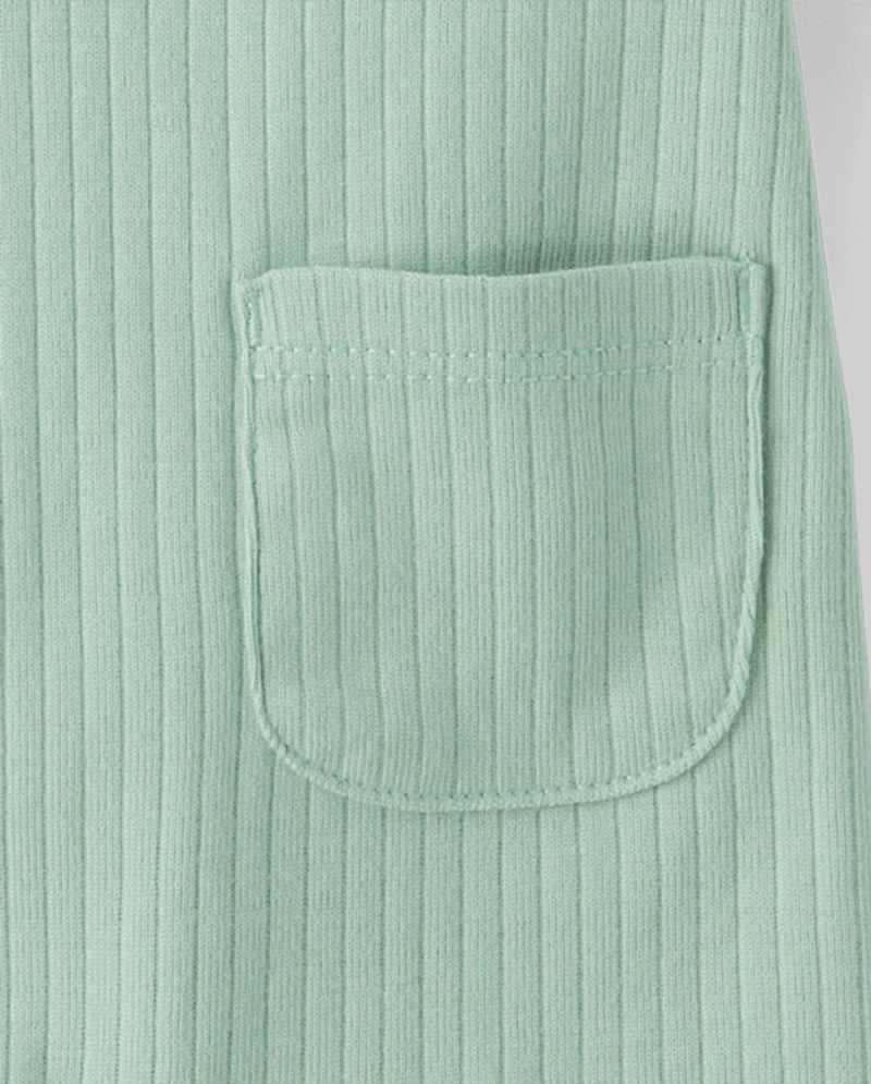 Baby Boys Roll Cuff Ribbed Romper