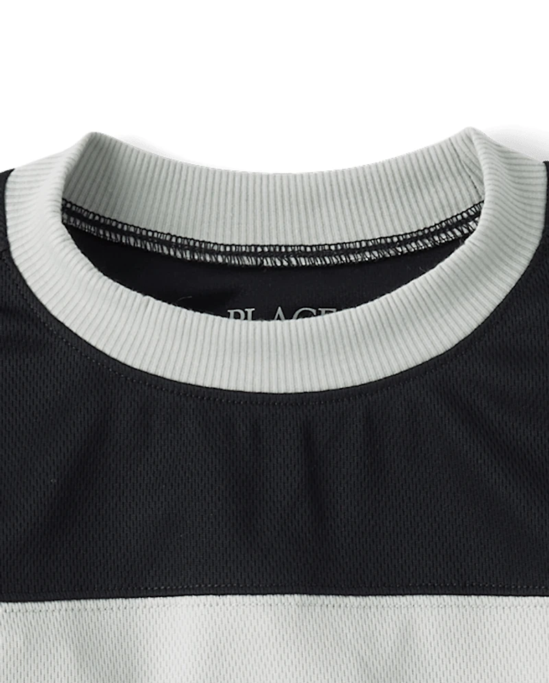 Boys Quick Dry Colorblock Mesh Football Jersey